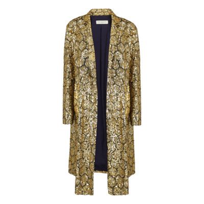Dries Van Noten Jacket/Coat Silk in Gold