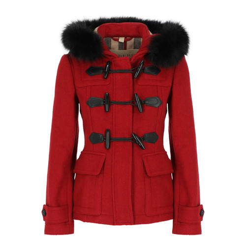 BURBERRY Damen Jacke/Mantel aus Wolle in Rot Größe: UK 4