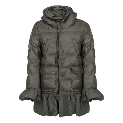 MONCLER Women's Jacke/Mantel aus Wolle in Grau Size: FR 40