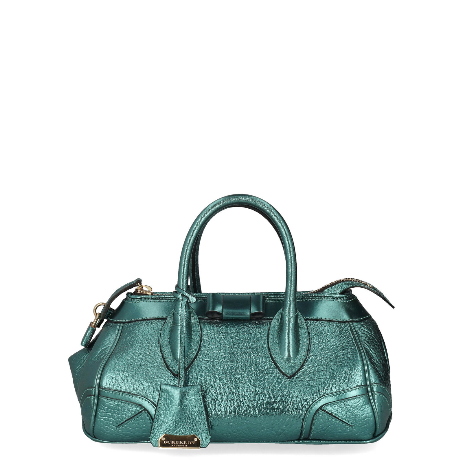 BURBERRY Women's Handbag Leather in Green | Second Hand