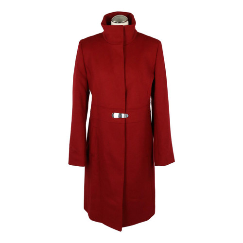 HUGO BOSS Damen Jacke/Mantel aus Wolle in Rot Größe: DE 40