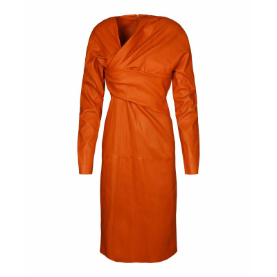 Bottega Veneta Dress Leather in Orange