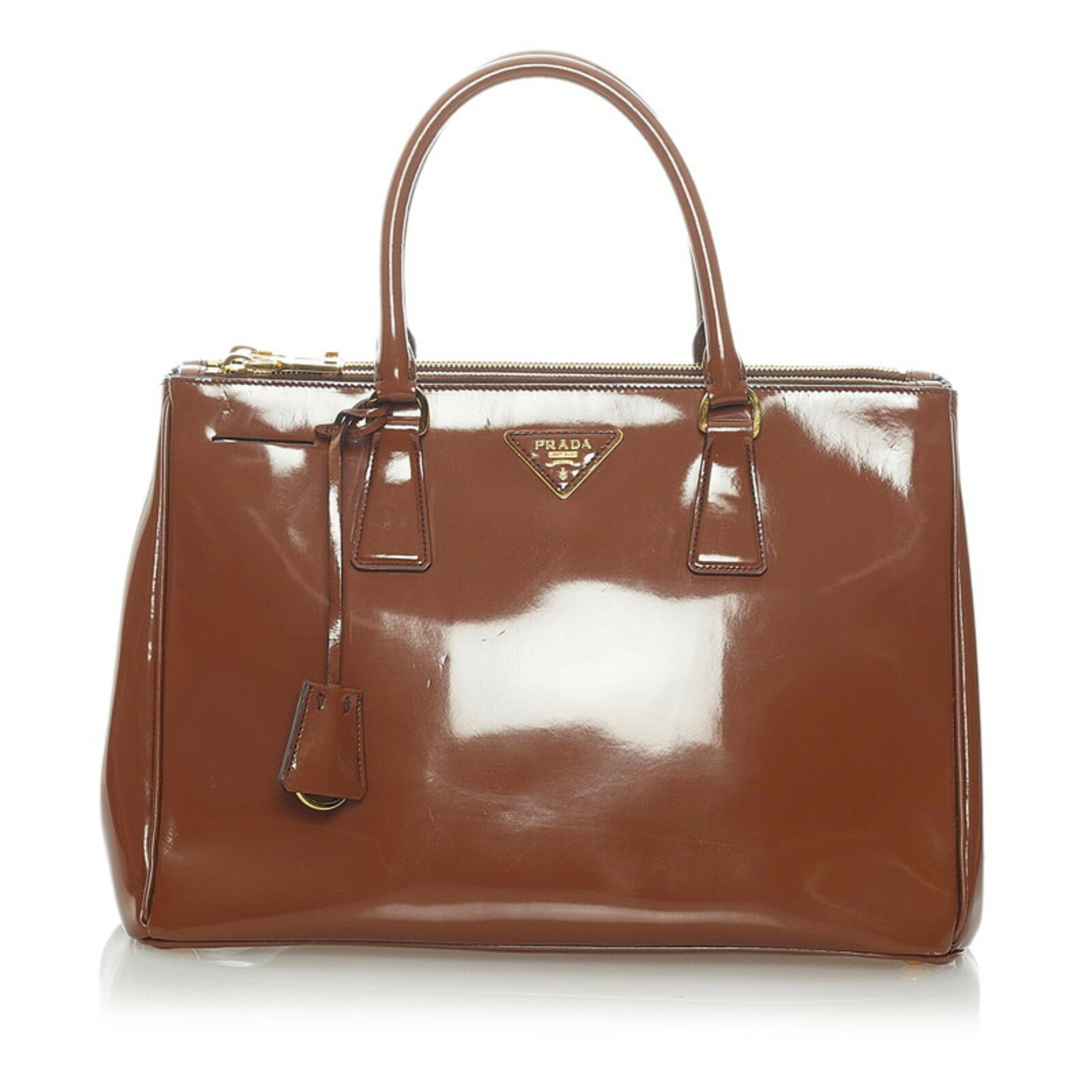 PRADA Women's Galleria Patent leather in Brown | Second Hand