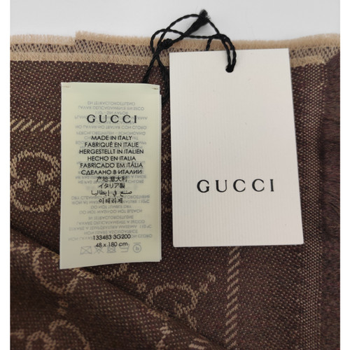 Gucci Schal/Tuch aus Wolle in Braun