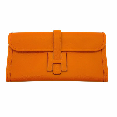 Hermès Jige Leer in Oranje
