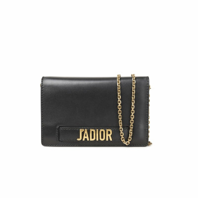 Christian Dior J'adior Flap Bag aus Leder in Schwarz