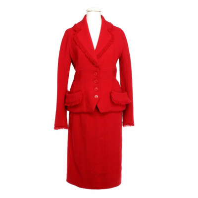 Christian Dior Suit Wol in Rood