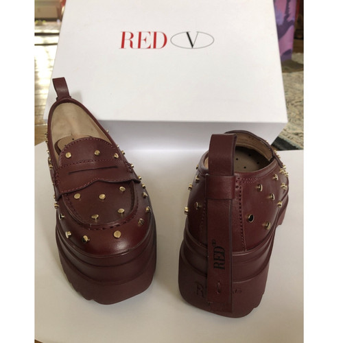 Red (V) Slippers/Ballerinas Leather in Bordeaux