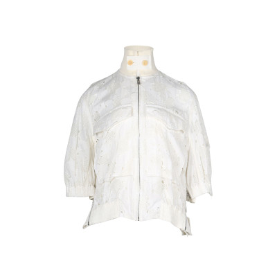 Sacai Jacke/Mantel aus Baumwolle in Weiß
