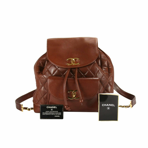 CHANEL Women's Backpack Leather in Brown | Second Hand