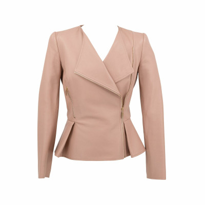 Elie Saab Jacket/Coat Leather in Pink