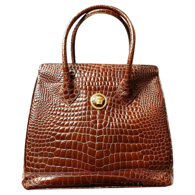 Gianni Versace Handtasche aus Leder in Braun