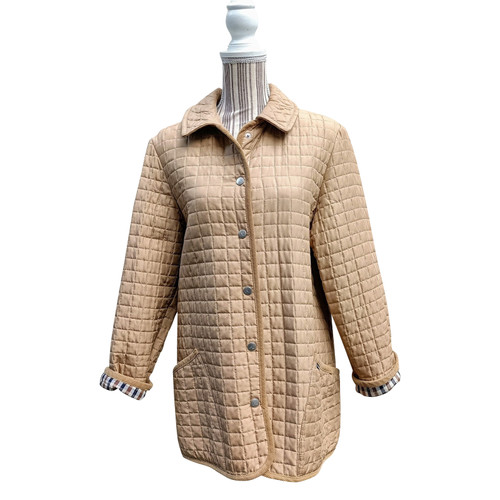 AQUASCUTUM Women's Jacke/Mantel aus Seide in Beige Size: S