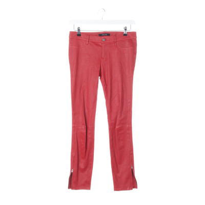 J Brand Paire de Pantalon en Cuir en Rouge