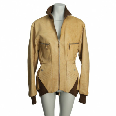 Jean Paul Gaultier Jacket/Coat Leather in Brown
