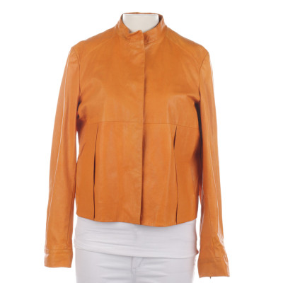 Jil Sander Jacket/Coat Leather in Orange