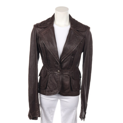 Just Cavalli Jacket/Coat Leather in Brown