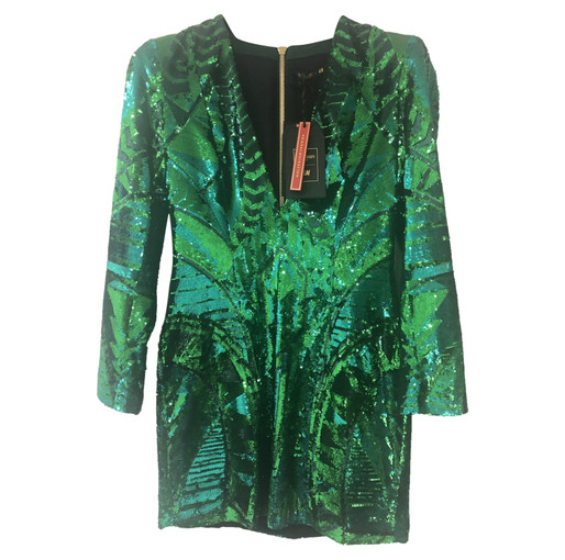 BALMAIN X H&M Femme Robe en Vert en Taille: FR 38