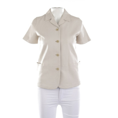 Bally Jacke/Mantel aus Leder in Weiß