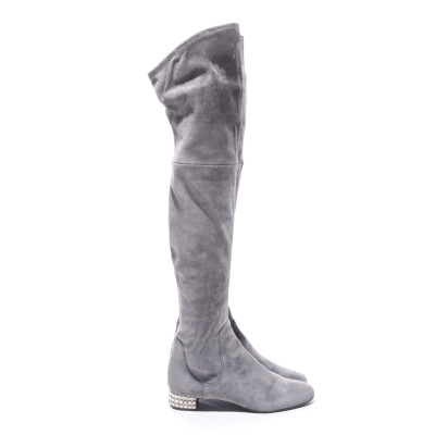 Casadei Stiefel aus Leder in Grau