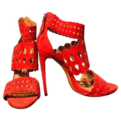 Alaïa Sandals Suede in Red