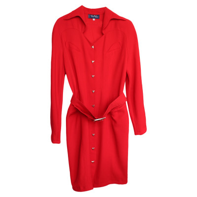 Mugler Kleid aus Wolle in Rot
