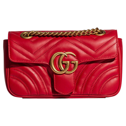 GUCCI Damen Marmont Bag aus Leder in Rot | Second Hand