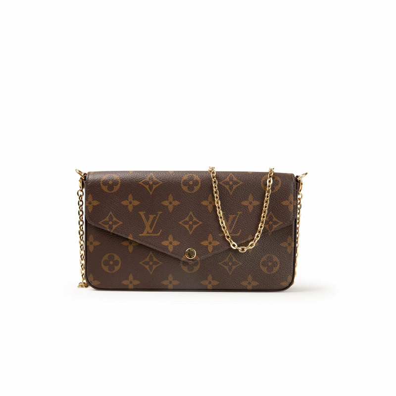 LOUIS VUITTON Dames Pochette F licie in Braun Tweedehands