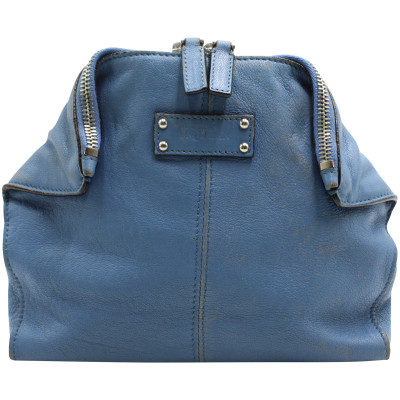 Alexander McQueen Clutch Bag Leather in Blue