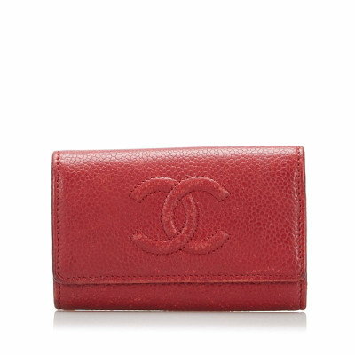 Chanel Sac à main/Portefeuille en Cuir en Rouge