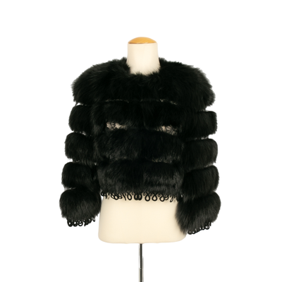 Elie Saab Jacket/Coat Fur in Black