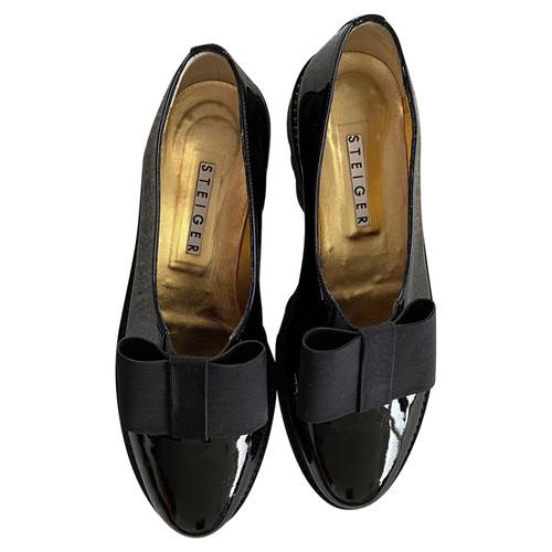 WALTER STEIGER Femme Chaussures compensées en Cuir verni en Noir