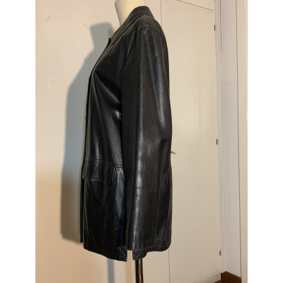 Burberry Prorsum Kleid aus Leder in Schwarz