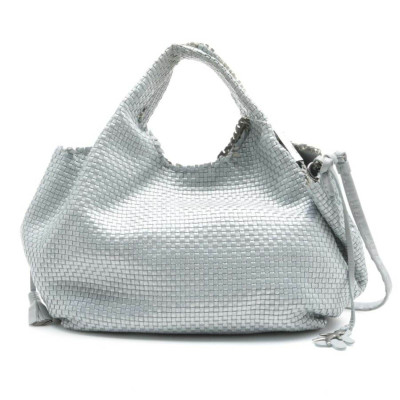 Henry Beguelin Handbag Leather in Silvery