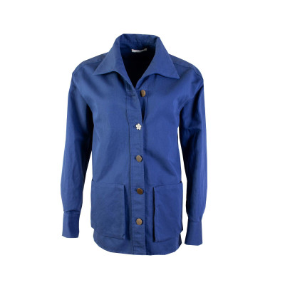 Lardini Jacket/Coat Linen in Blue