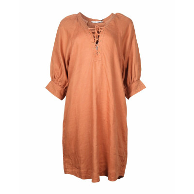Magali Pascal Dress Linen in Brown