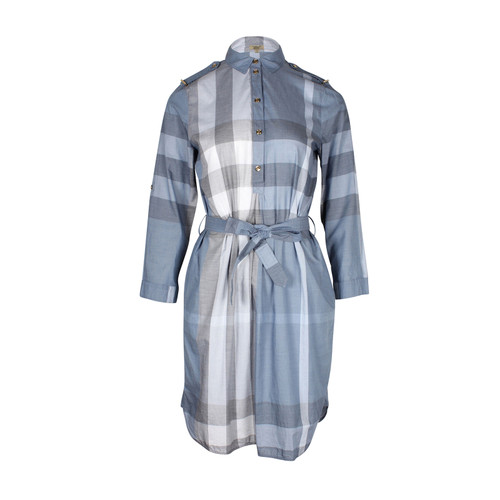 BURBERRY Damen Kleid aus Baumwolle in Blau Größe: US 4