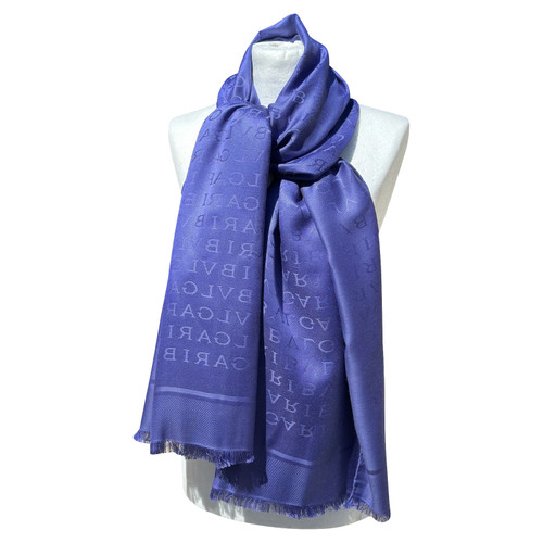BULGARI Damen Schal/Tuch aus Seide in Blau | Second Hand