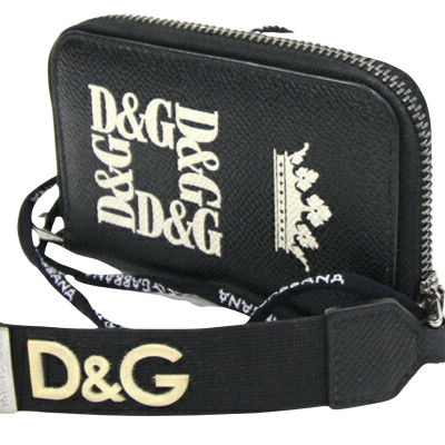 Dolce & Gabbana Täschchen/Portemonnaie aus Leder in Schwarz