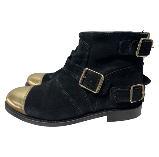 BALMAIN X H&M Women's Ankle boots Suede in Black Size: EU 38