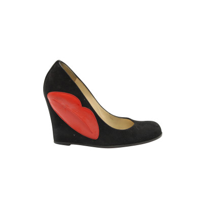 Christian Louboutin Wedges Suede in Black
