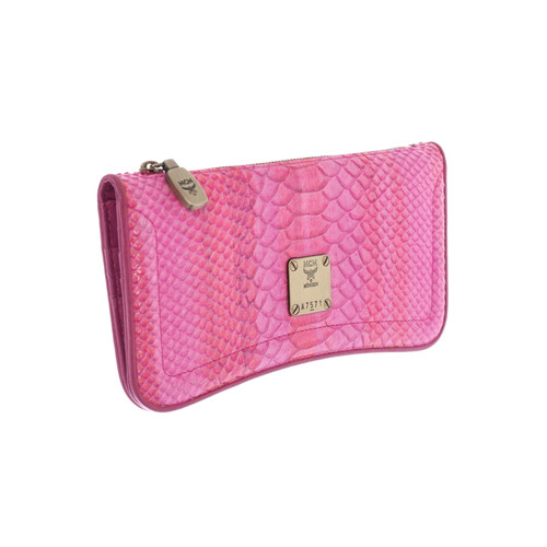 MCM Damen Täschchen/Portemonnaie aus Leder in Rosa / Pink