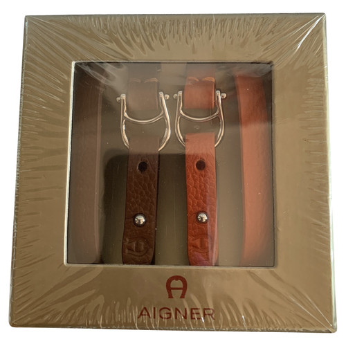 AIGNER Women's Armreif/Armband aus Leder in Braun | REBELLE