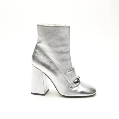 Burberry Ankle boots Leather in Silvery