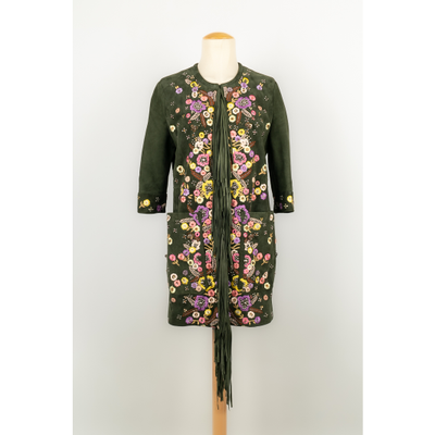 Emilio Pucci Jacket/Coat Leather in Green