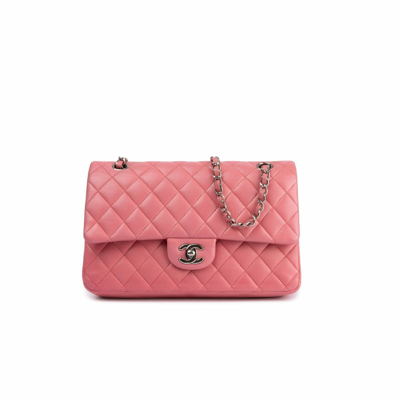 CHANEL Dames Classic Flap Bag Medium aus Leder in Rosa Pink