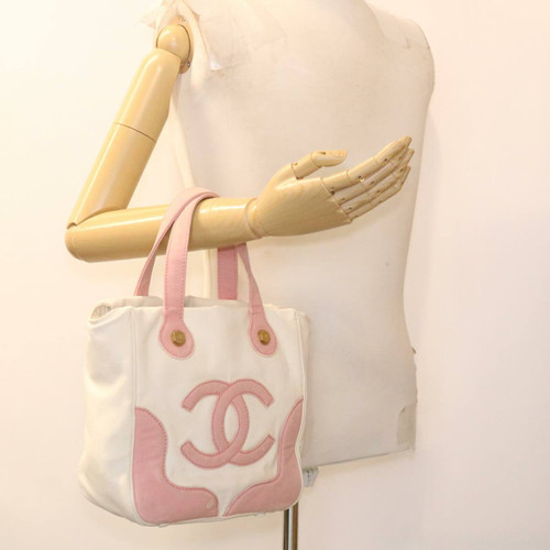 Chanel Marshmallow White & Pink Canvas Bag