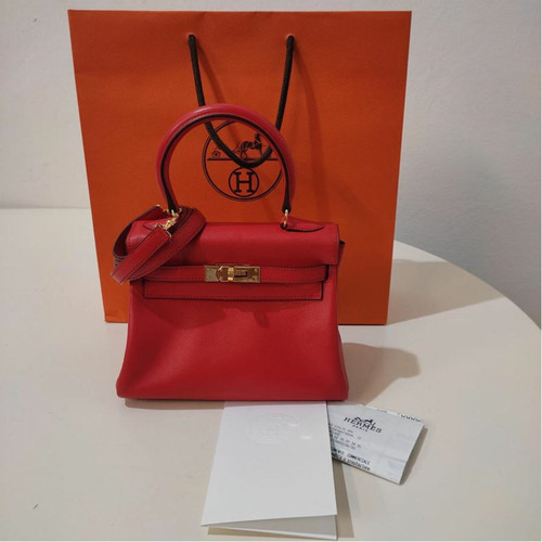 HERMÈS Damen Handtasche aus Leder in Rot | Second Hand