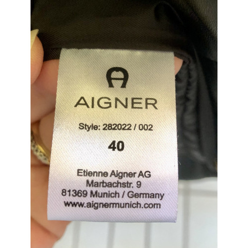 AIGNER Damen Jacke/Mantel aus Leder in Schwarz Größe: DE 40