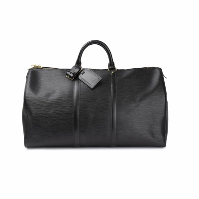 Louis Vuitton Keepall 50 aus Leder in Schwarz